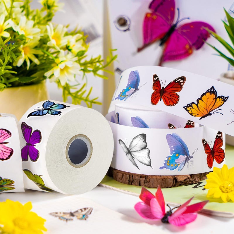 TORINALITAL 1600 PCS Butterfly Roll Stickers  16 Styles Butterfly Stickers for Kids  Waterproof and Sun-Proof 3D Roll Stickers for Parties  Walls  Scrapbooks  Envelopes  Birthday and Greeting Cards - Image 5